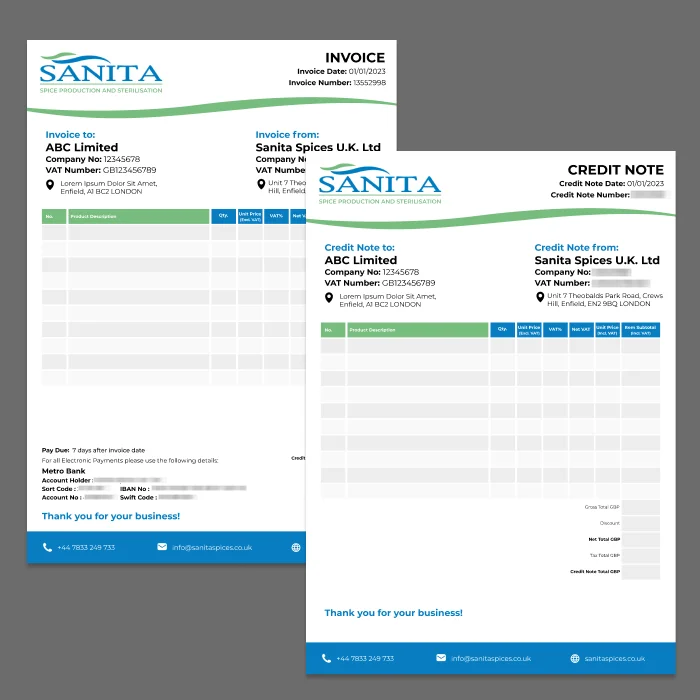 Sanita — invoice design